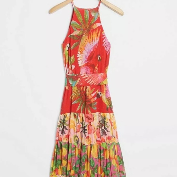 ❤️SOLD❤️Anthro Farm Rio Macaw Dress Medium New - Picture 5 of 7